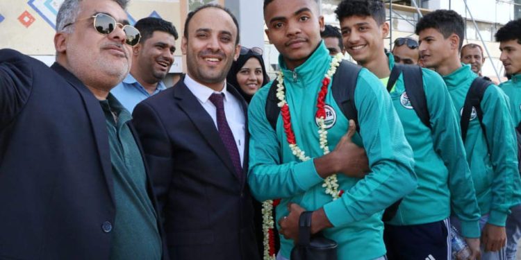 استقبال رسمي لمنتخب الناشئين بطل غرب آسيا بمطار عدن دولي