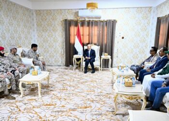 العليمي يلتقي قيادة قوة الواجب السعودية وممثلين عن مركز الملك سلمان