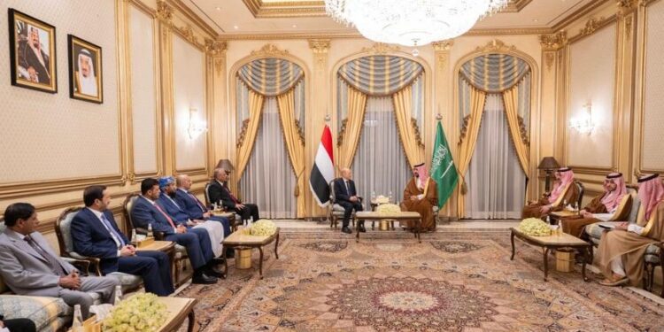 العليمي يبحث مع  وزير الدفاع السعودي خارطه طريق لانهاء الازمه اليمنيه