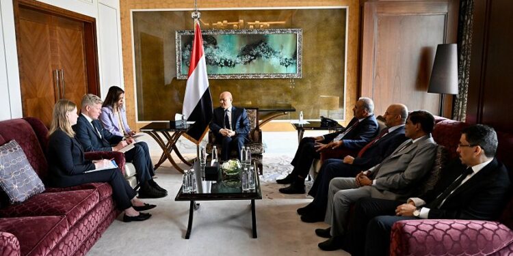 العليمي يبحث مع المبعوث الاممي  جهود استئناف عمليه السلام