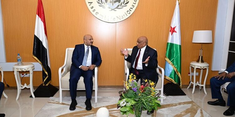طارق صالح يبحث مع رئيس برلمان جيبوتي تعزيز العلاقات الثنائية بين البلدين