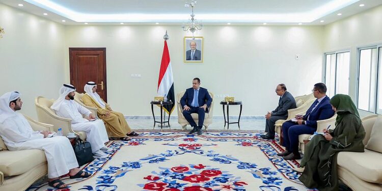 معين يبحث المشاريع الاماراتيه في عدن والعلاقات الثنائيه مع ليبيا