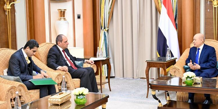 العليمي يبحث مع السفير المصري خارطة الطريق الامميه لتحقيق السلام