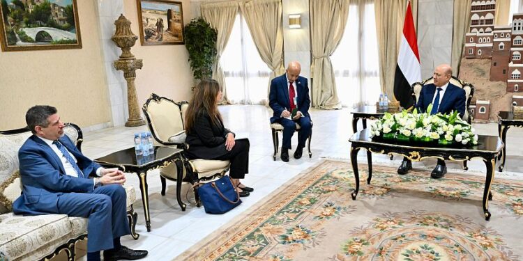 العليمي يبحث مع مساعدة مدير الوكالة الامريكية للتنمية دعم الاقتصاد اليمني