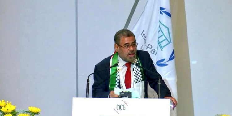 باصرة يستعرض امام  البرلمان الدولي الانتهاكات الحوثية بحق  الشعب اليمني