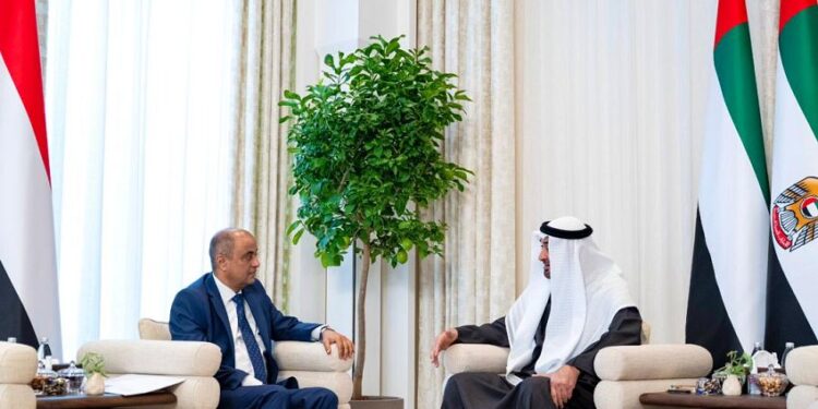 محمد بن زايد يبحث مع  بن بريك مستجدات الاوضاع في اليمن