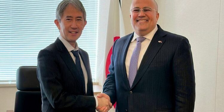 السنيني يبحث مع مسئول بالخارجية اليابانية تعزيز التعاون الثنائي