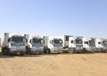 وصول 20 شاحنة إغاثية  إلى مديرية العبر بحضرموت