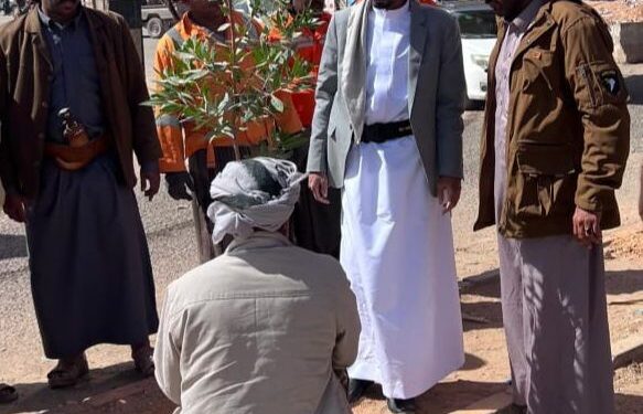 تدشين مشروع تشجير وتزيين الشوارع   بمديرية العبر