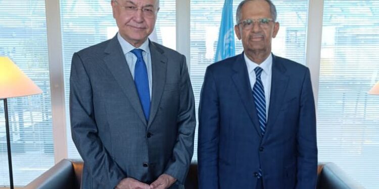 مجور يبحث مع المفوض السامي للاجئين التنسيق المشترك لمواجهة التحديات الإنسانية