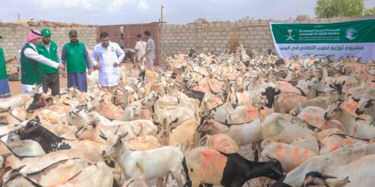 مركز الملك سلمان يطلع على تنفيذ مشروع الأضاحي  بالمهره و عدن