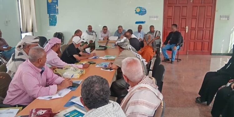 إجتماع تحضيري في ابين لإعداد خطة تعافي واحتياجات إنسانية في قطاع الأمن الغذائي