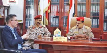 اركان محور تعز يبحث مع نائب رئيس بعثة الصليب الأحمر تعزيز التعاون المشترك