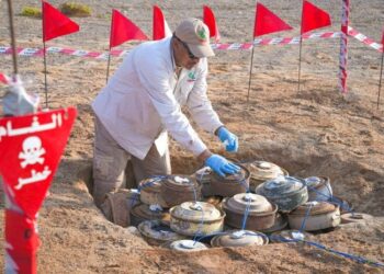 “مسام” يتلف 6009 قطعة من مخلفات الحرب في باب المندب وتأمين قرية في حيران بحجة