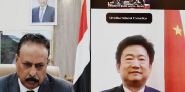 وزير الأشغال يبحث مع القائم بألاعمال  الصيني تعزيز التعاون التنموي