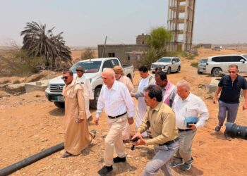 الشرجبي يتفقد حقل مياه وادي الجزع بالغيضة  بالمهره