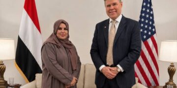 جعسوستبحث مع القائم بالأعمال  الأمريكي  تعزيز جهود تمكين المرأة اليمنية