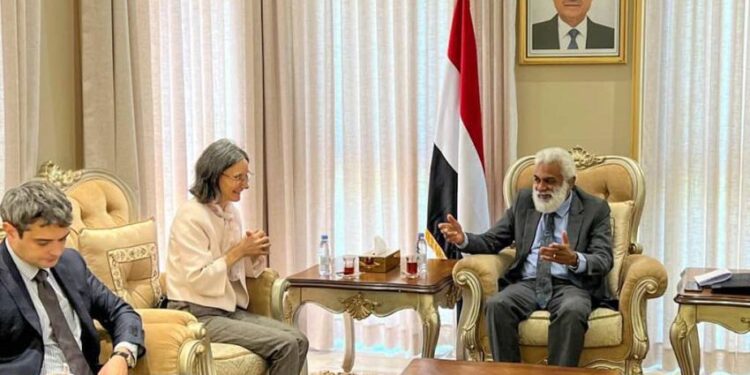 وزير التخطيط يبحث مع السفيرة الفرنسية سبل تعزيز وتطوير التعاون الثنائي
